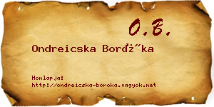 Ondreicska Boróka névjegykártya